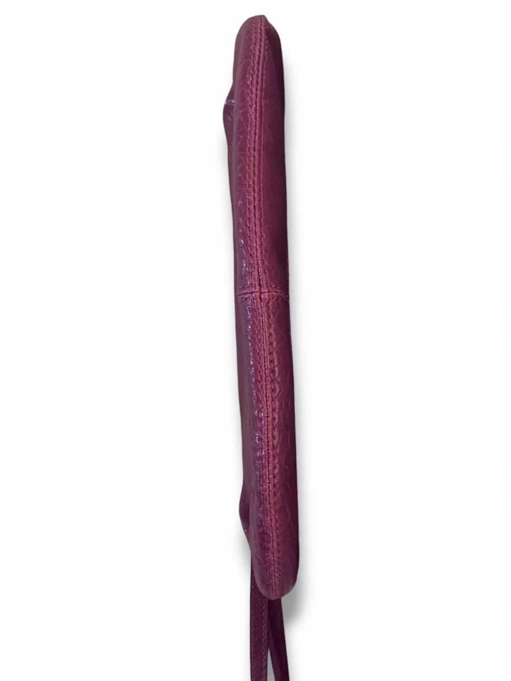 Shiraleah Purple Leather Rounded Zip Hobo Wristlet Bag